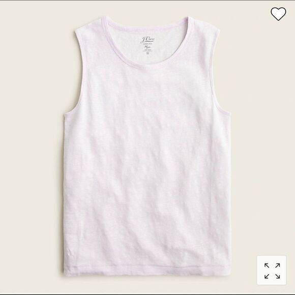 NWT J CREW Linen Muscle Tank Misty Lavender - Picture 4 of 5